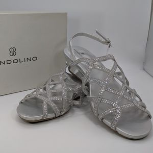 Bandolino Guesta Silver Ankle Strap Wedge Sandal